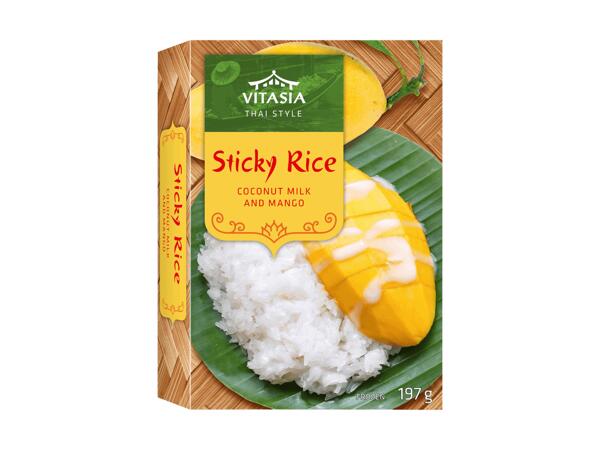 Sticky Rice à la mangue avec du lait de coco