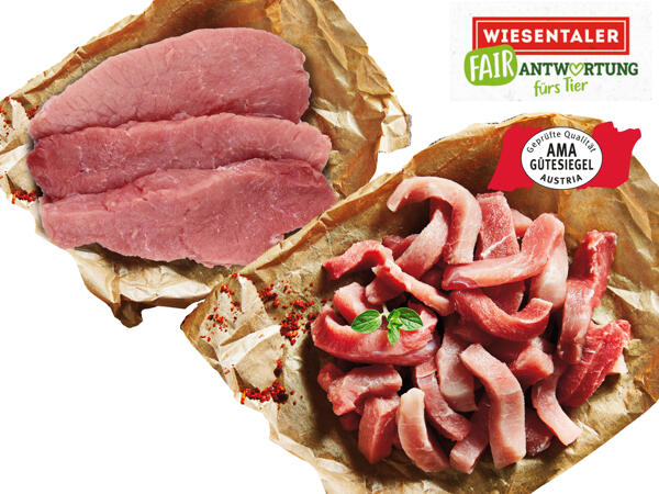 Frische Schnitzel oder frisches Geschnetzeltes