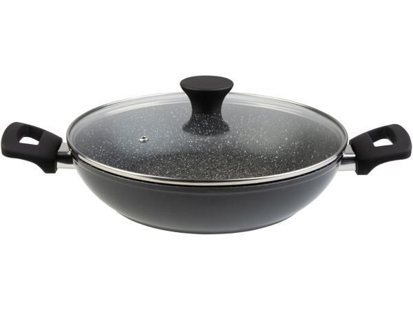Aluminium Shallow Casserole Ø 28cm with Glass Lid
