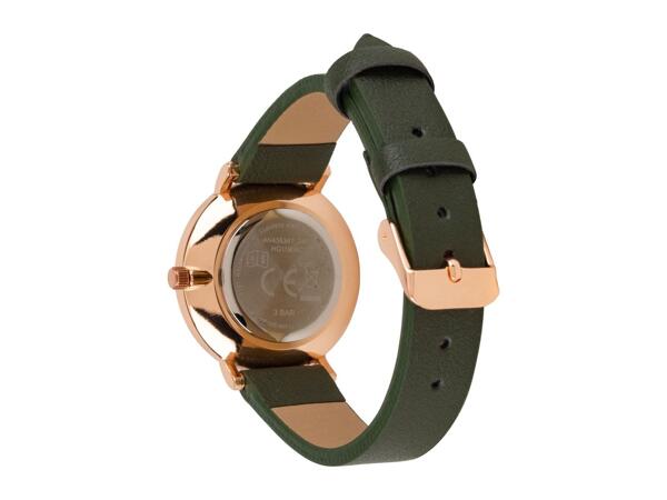 Auriol Watch with Black PU Leather Strap & Jewellery Set