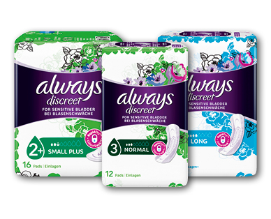 Serviettes pour incontinence Discreet ALWAYS