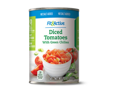 Fit & Active No Salt Diced Tomatoes With Green Chiles