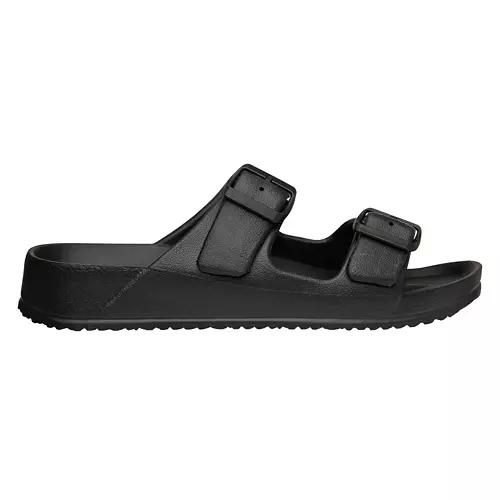 Ladies Lightweight Footbed Sandals - Black, 8