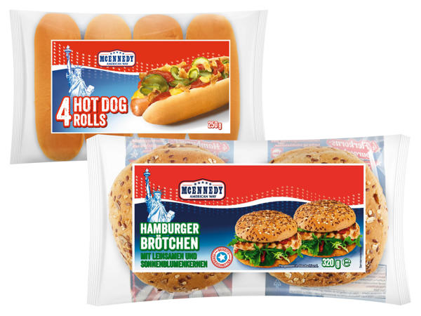 MCENNEDY Burger- oder Hot Dog Brötchen