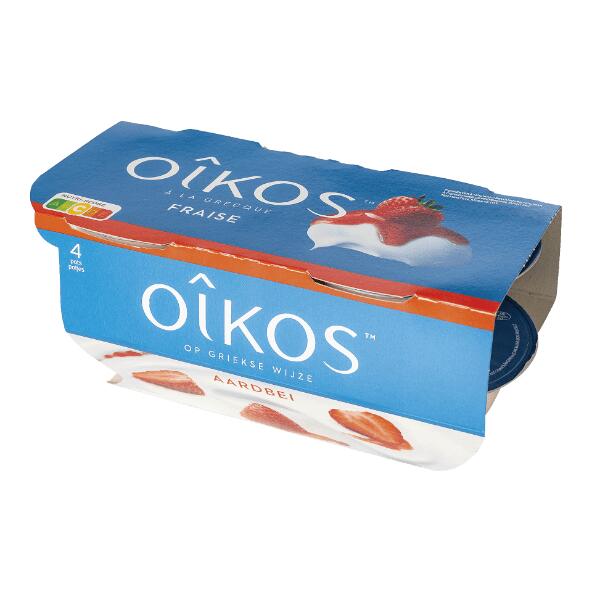 DANONE(R) 				Oîkos-yoghurt aardbei of framboos, 4 st.