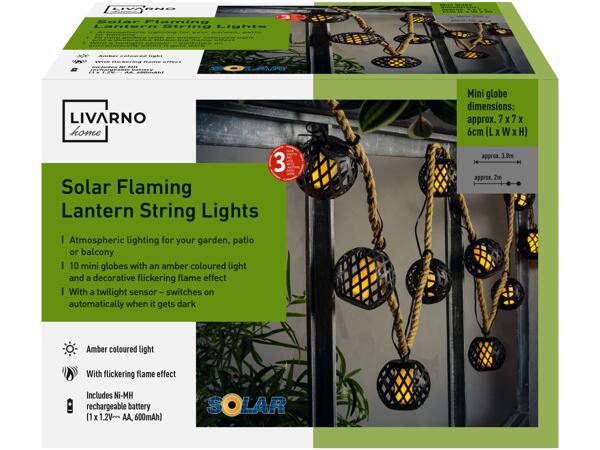 Solar Flaming Lantern String Lights