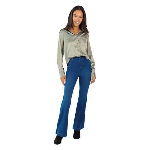 Ladies Medium Flare Jegging - Blue, XL