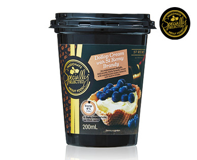 SPECIALLY SELECTED DOLLOP CREAM WITH COINTREAU OR ST REMY BRANDY 200ML