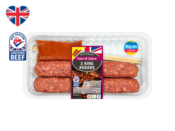 Birchwood 2 Chilli & Garlic British Beef 'King Kebabs'