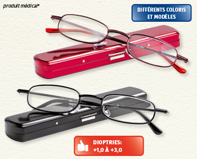 Lunettes de lecture avec étui en métal MODERN-OPTIC
