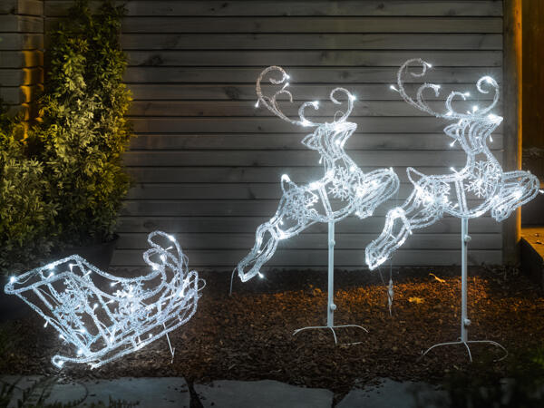 Livarno Home LED Reindeer with Sleigh Figure