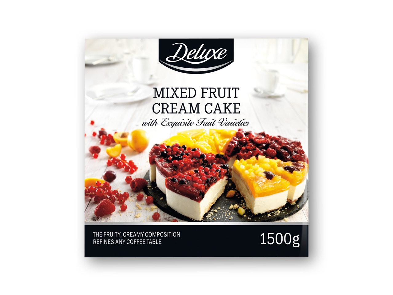 Flødelagkage med frugt