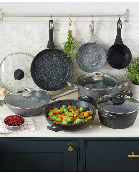Black Marble Effect Family Pan 30cm