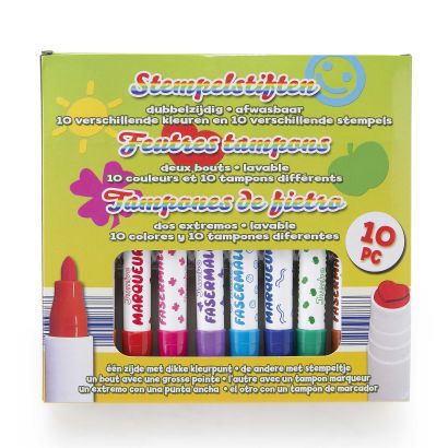Feutres avec tampon, 10 pcs