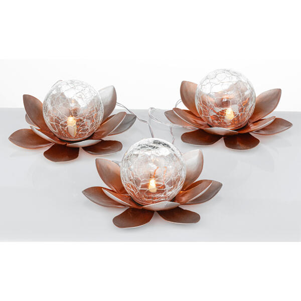 LED-Solar-Lotusblume 3er