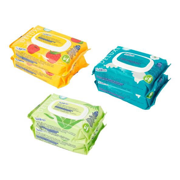 SUBLIMO(R) 				Lingettes de toilette humides deluxe