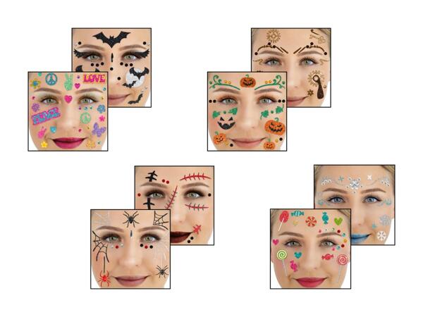 Tatouages pour le visage, set de 2