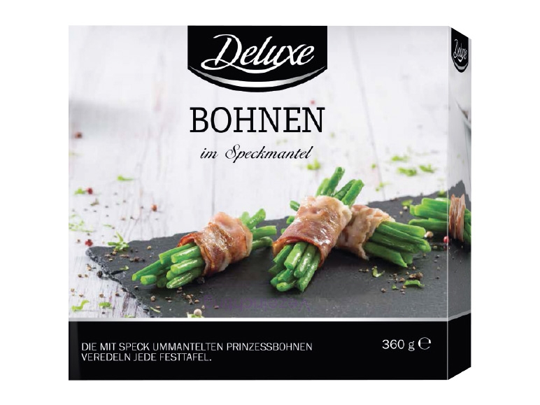 DELUXE Bohnen im Speckmantel