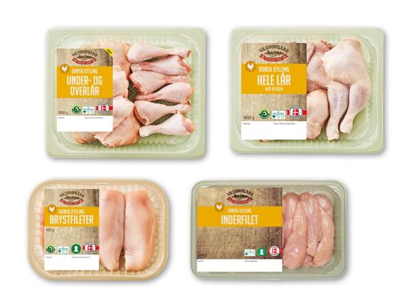VILSTRUPGÅRD Hele lår med ryg, over- og underlår, kyllingeinderfilet eller -bryst