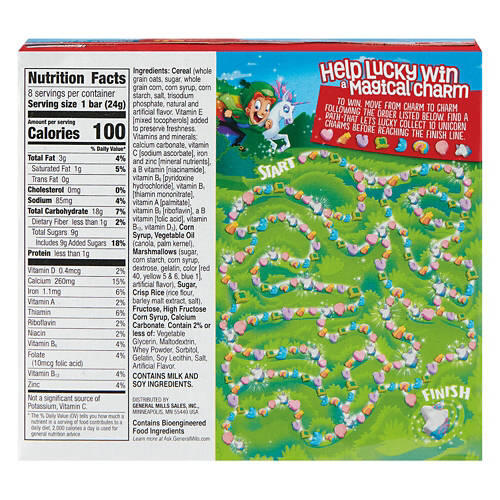Marshmallow Flavored Lucky Charms Treat Bars, 8 count