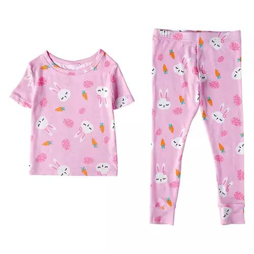 Children's Easter Pajama Set - Pink with Carrots, M