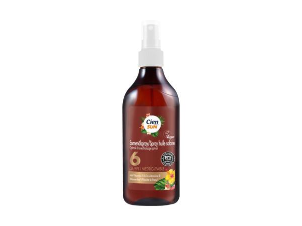 Olio solare spray trasparente
