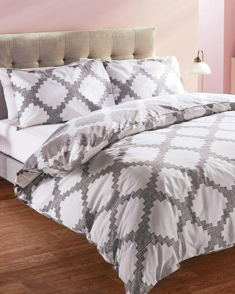 Grey Double Printed Duvet Set