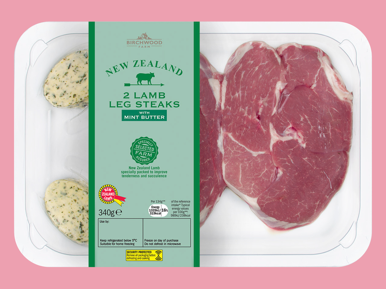 Birchwood Farm 2 Lamb Leg Steaks with Mint Butter1
