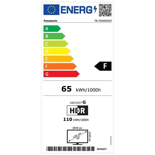 PANASONIC TV TB-50W60AEZ 50", (126 cm), 3840 × 2160 (Ultra HD 4K), LED