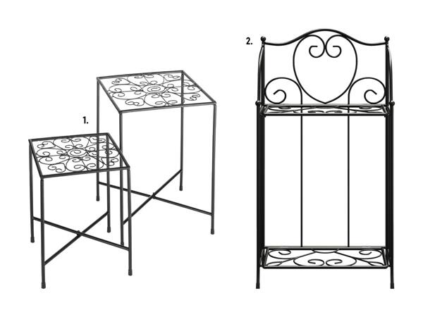 Étagère/​tabourets à plantes, 2 pièces