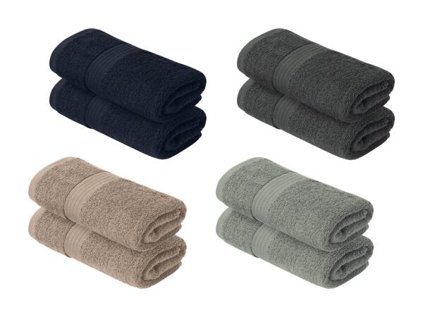 Serviettes de toilette en tissu éponge, set de 2
