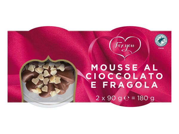Mousse with Chocolate and Strawberry