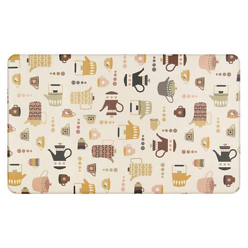18" x 30" Comfort Cushion Kitchen Mat - Coffee AOP