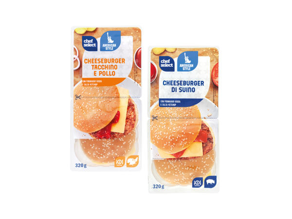 Pork or Turkey and Chicken Cheeseburger