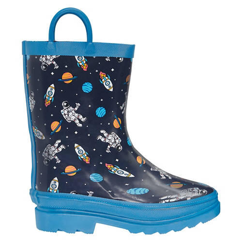 Children's Warm Lined Rain Boots - Space, 13/1