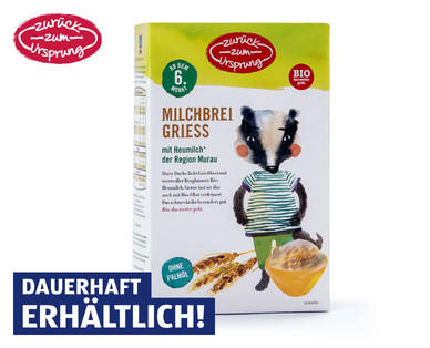 ZURÜCK ZUM URSPRUNG Bio-Milchbrei Grieß