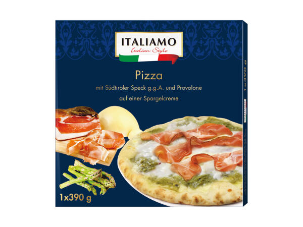 Pizza Spargel und Speck