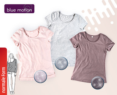 BLUE MOTION Damen-T-Shirt mit Glitzerdruck