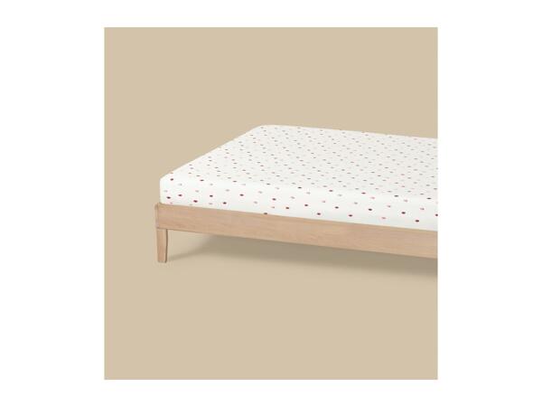 Jersey Fitted Bed Sheet With Strawberry Pattern - Double