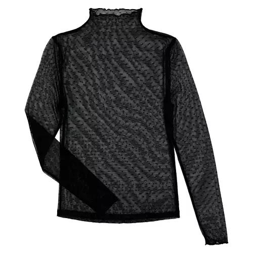 Ladies Lace Layering Top - Black, XL