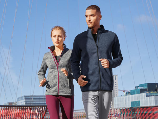 Damen/Herren Strickfleecejacke