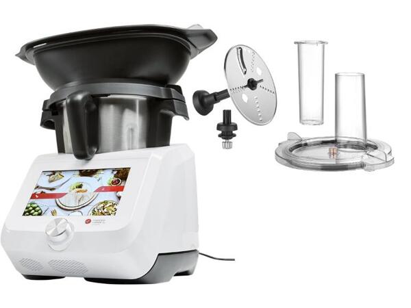 SILVERCREST(R) KITCHEN TOOLS Monsieur Cuisine Smart White SKMS 1200 C1 s nástavcem na strouhání a řezání SFMC 4 B2