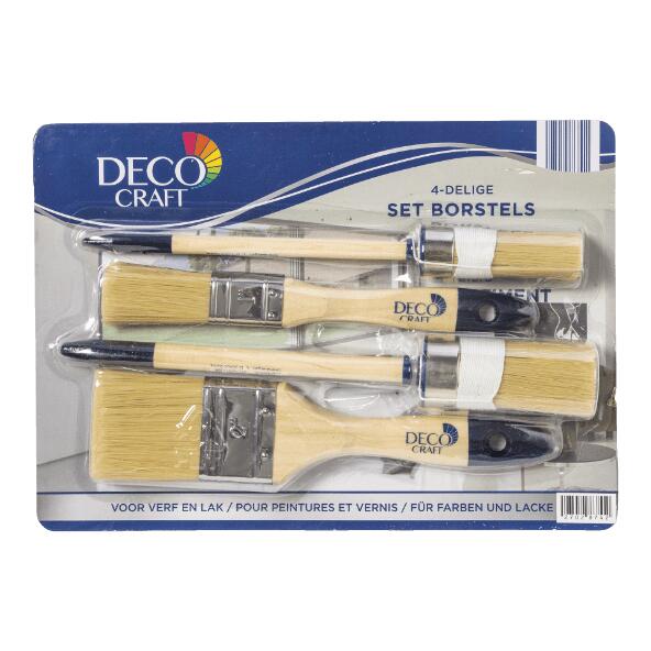 DECO CRAFT(R) 				Lot de brosses, 4 pcs
