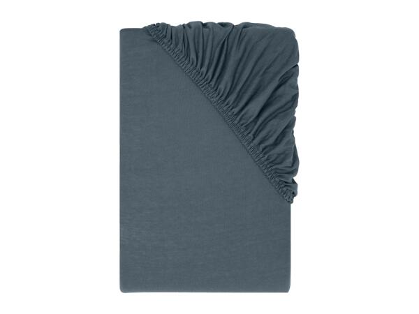 Blue Jersey Fitted Sheet - Double