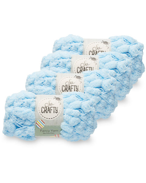 Fancy Yarn Pompom Blue 4-Pack