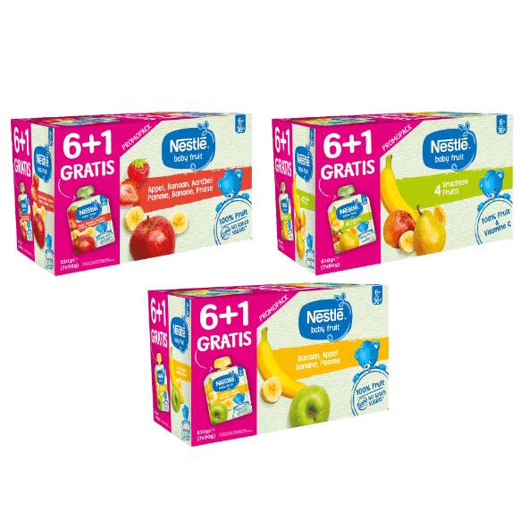 NESTLÉ(R) 				Fruit in knijpzakje, 7 st.
