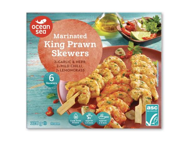 OCEAN SEA Hvide tigerrejer på spyd