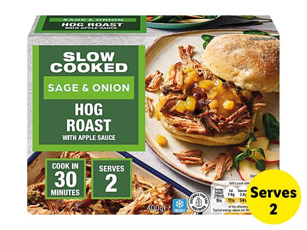 Slow Cooked Sage & Onion Hog Roast With Apple Sauce
