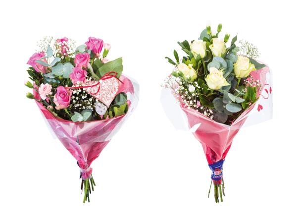 Bouquet de roses et d'œillets