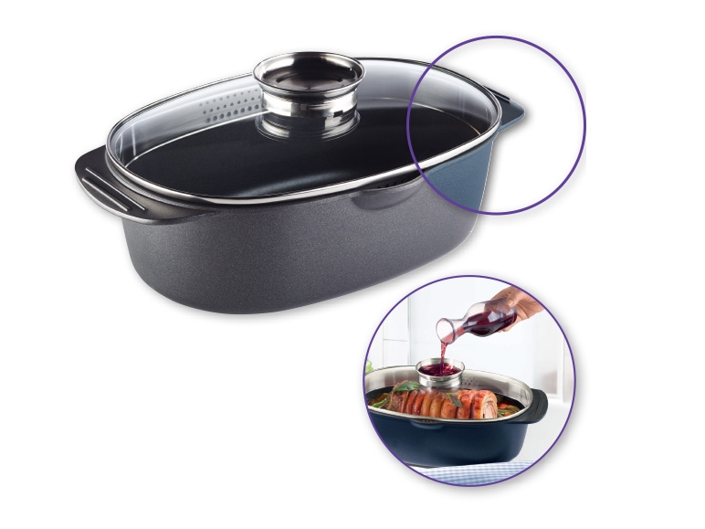 Ernesto 5.3L Cast Aluminium Roasting Dish with Aromatic Glass Lid